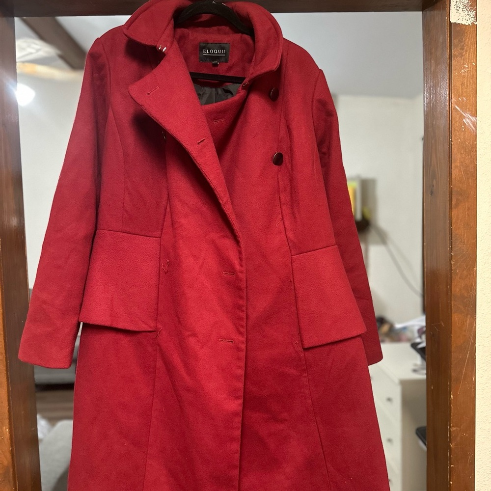 Eloquii Red Trench Coat Classic Tailored Style